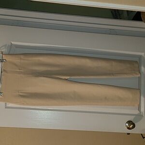 Zara Women's High Waisted Straight Leg Pants  CREAM SZ S